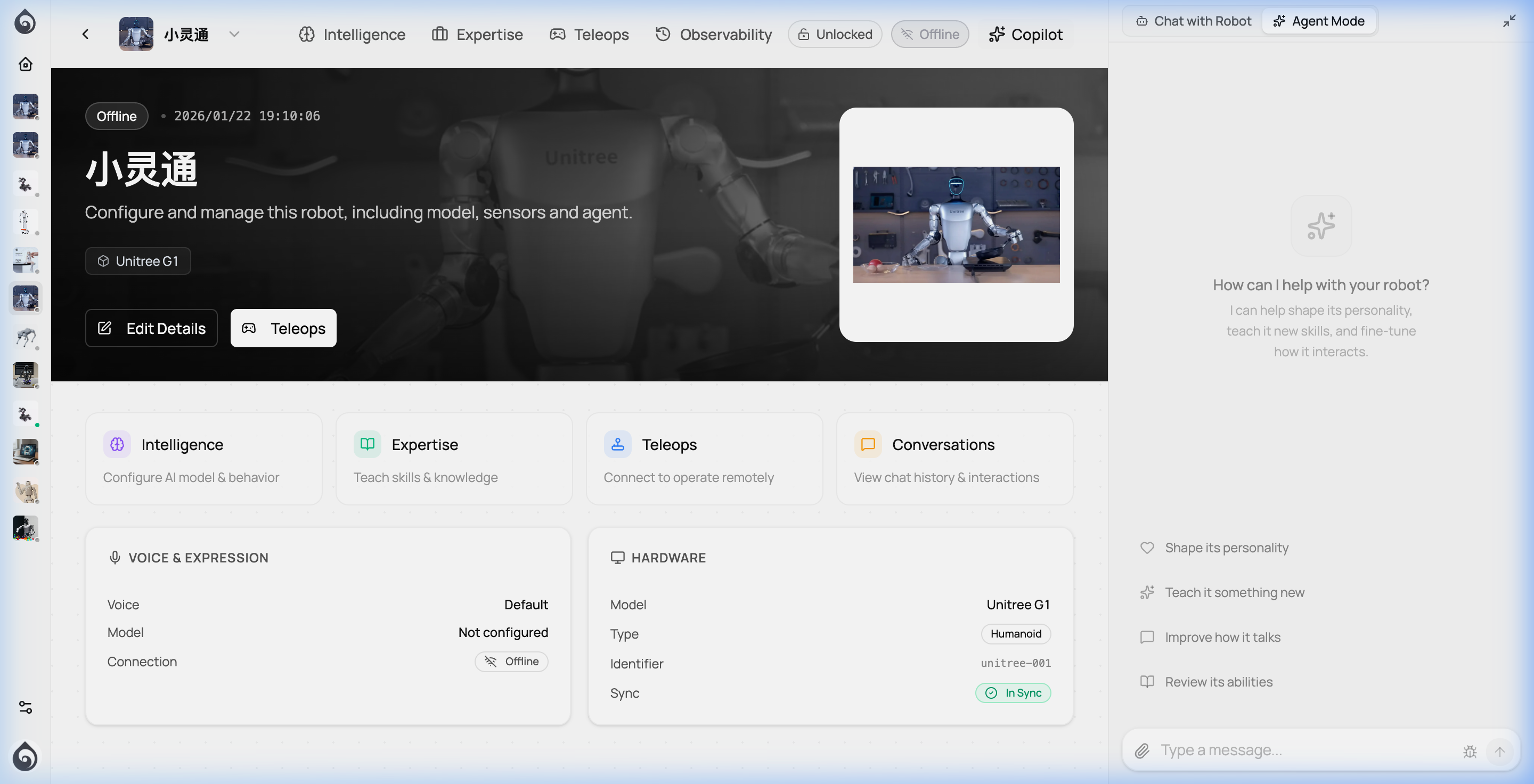 Agent Configuration Interface